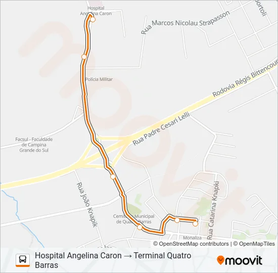 O31 SANTA CÂNDIDA / QUATRO BARRAS Bus Line Map
