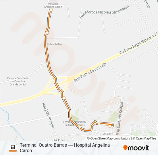 O31 SANTA CÂNDIDA / QUATRO BARRAS Bus Line Map
