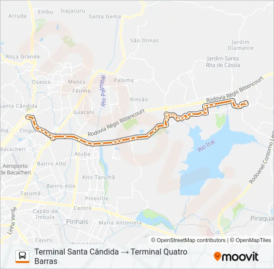 O31 SANTA CÂNDIDA / QUATRO BARRAS Bus Line Map