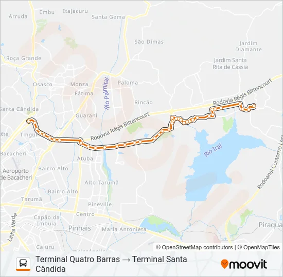O31 SANTA CÂNDIDA / QUATRO BARRAS Bus Line Map