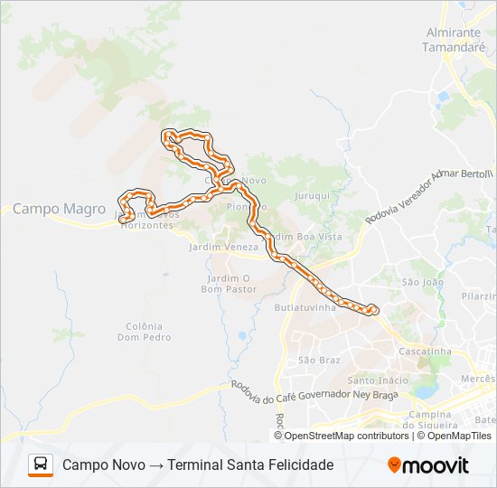 P17 CAMPO NOVO / SANTA FELICIDADE bus Line Map