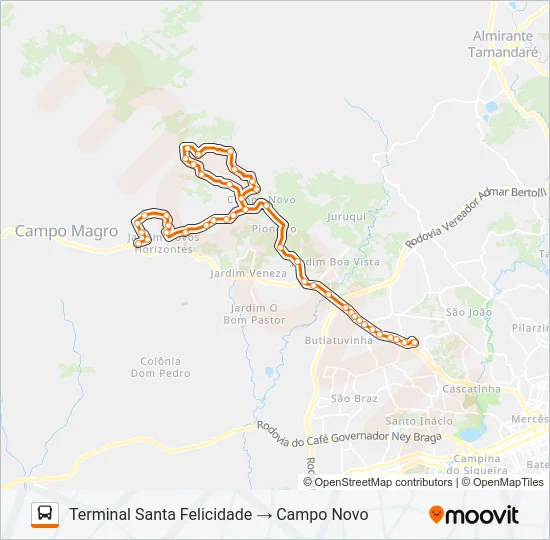 P17 CAMPO NOVO / SANTA FELICIDADE Bus Line Map
