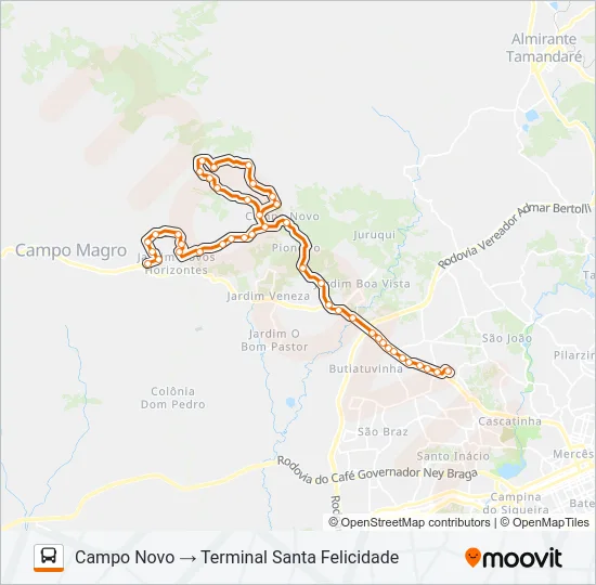P17 CAMPO NOVO / SANTA FELICIDADE Bus Line Map