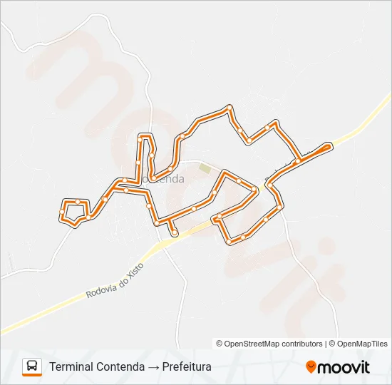 R99 CONEXÃO CONTENDA (PREFEITURA) Bus Line Map