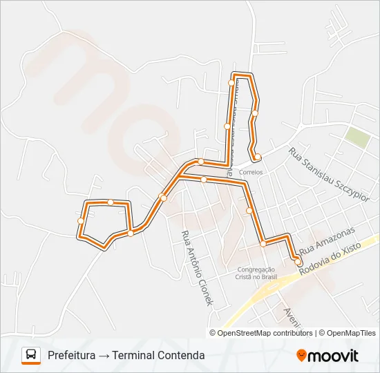 R99 CONEXÃO CONTENDA (PREFEITURA) Bus Line Map