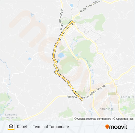 A07 TAMANDARÉ / PRAÇA 19 (LAMENHA) bus Line Map