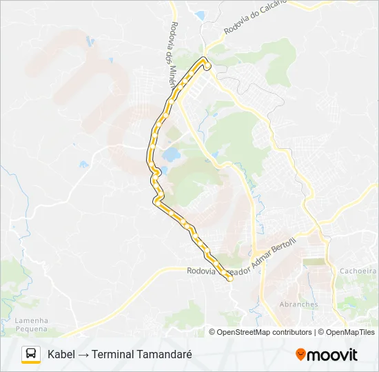 A07 TAMANDARÉ / PRAÇA 19 (LAMENHA) Bus Line Map