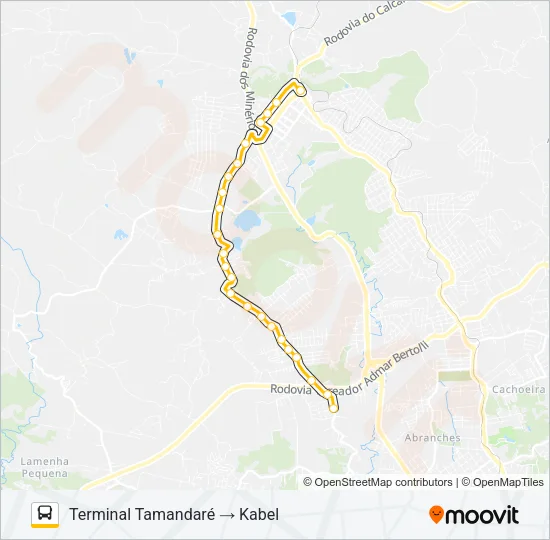 A07 TAMANDARÉ / PRAÇA 19 (LAMENHA) Bus Line Map