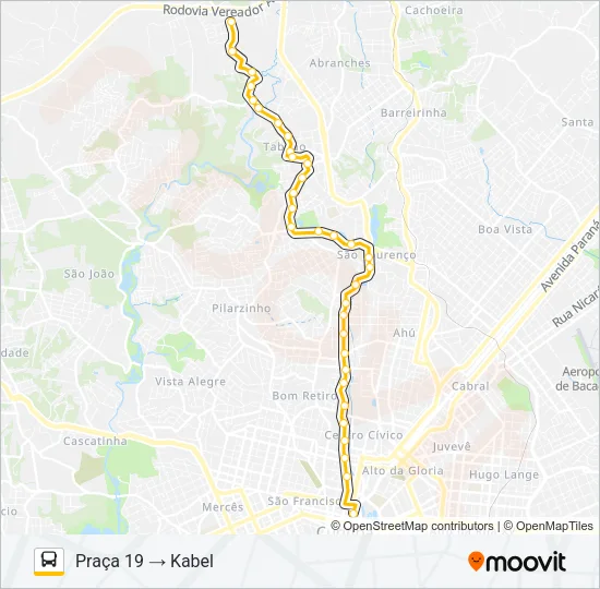 A07 TAMANDARÉ / PRAÇA 19 (LAMENHA) Bus Line Map
