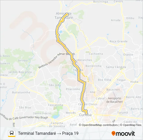 A07 TAMANDARÉ / PRAÇA 19 (LAMENHA) Bus Line Map
