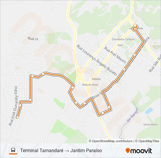 A23 SAN FRANCISCO / JARDIM PARAÍSO bus Line Map