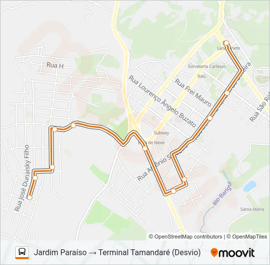 A23 SAN FRANCISCO / JARDIM PARAÍSO Bus Line Map