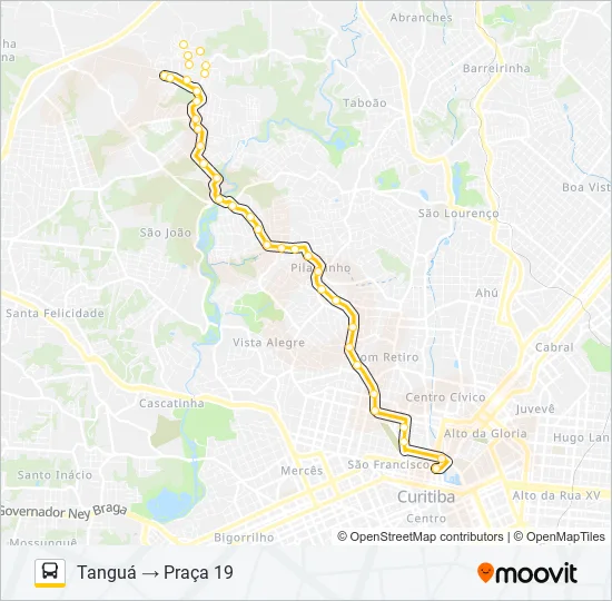 A80 TANGUÁ / PRAÇA 19 (VILA MARTA) Bus Line Map