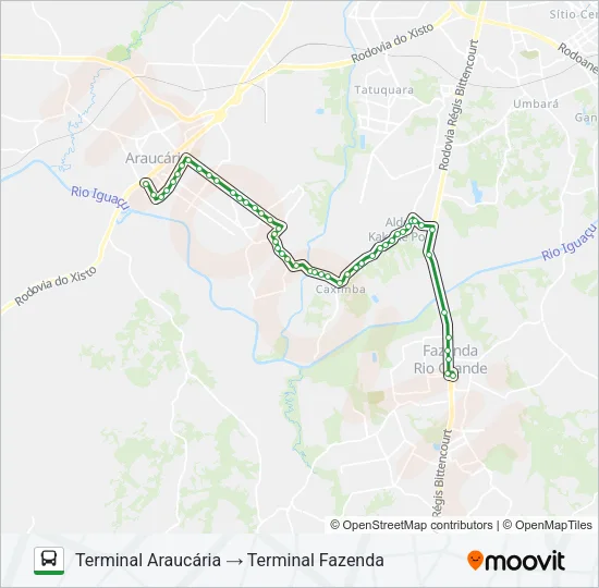 I11 ARAUCÁRIA / FAZENDA RIO GRANDE Bus Line Map