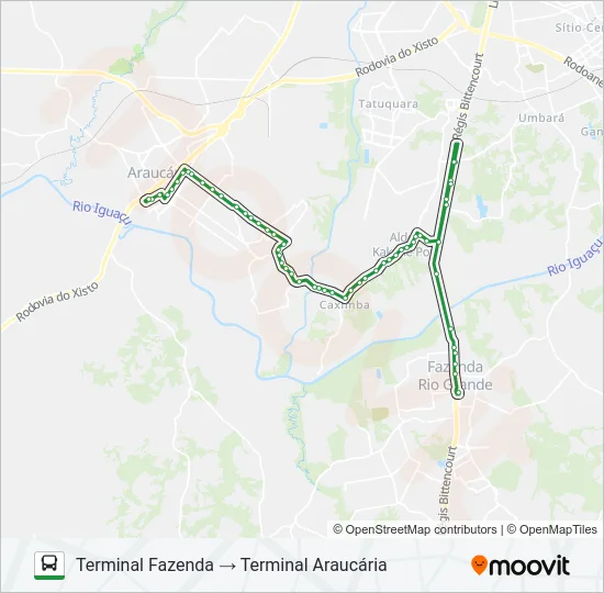 I11 ARAUCÁRIA / FAZENDA RIO GRANDE Bus Line Map