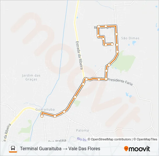 B46 COLÔNIA FARIA / VALE DAS FLORES Bus Line Map