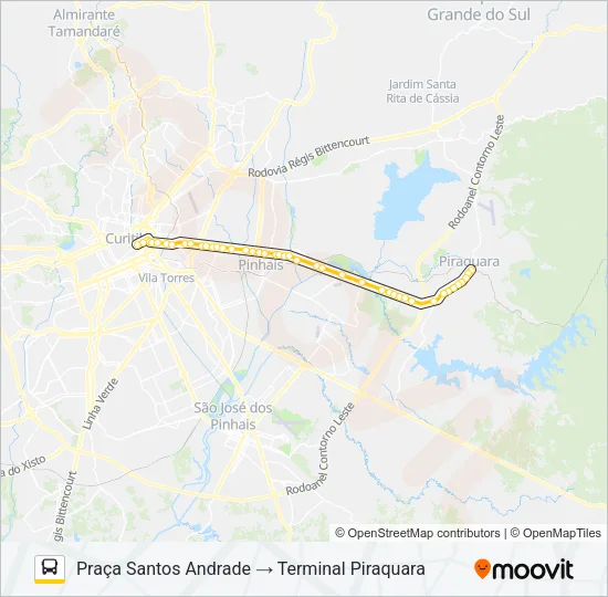 D69 MAD. PIRAQUARA / SANTOS ANDRADE Bus Line Map