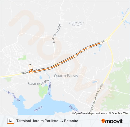 Mapa da linha N24 JOÃO PAULO II / ÁREA INDUSTRIAL de ônibus
