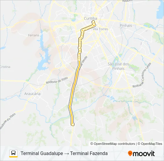 F71 FAZENDA / GUADALUPE (SEMI-DIRETO) Bus Line Map