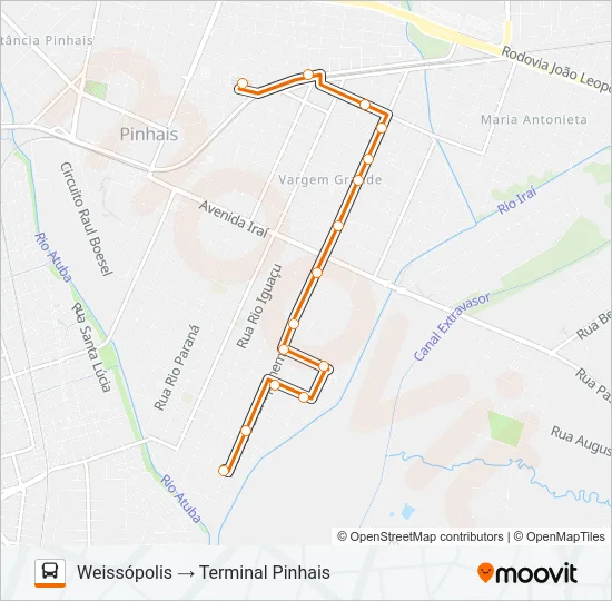 C39 WEISSÓPOLIS / VILA MARIA ANTONIETA Bus Line Map