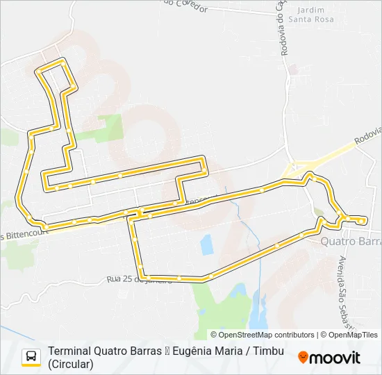 O69 MAD. QUATRO BARRAS / SANTA CÂNDIDA Bus Line Map