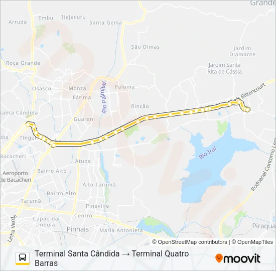 O69 MAD. QUATRO BARRAS / SANTA CÂNDIDA Bus Line Map