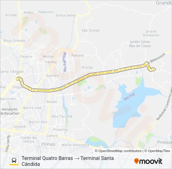 O69 MAD. QUATRO BARRAS / SANTA CÂNDIDA Bus Line Map