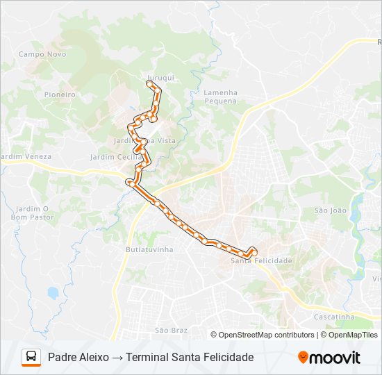 P16 JARDIM BOA VISTA (VIA PADRE ALEIXO) bus Line Map
