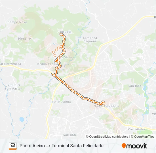 P16 JARDIM BOA VISTA (VIA PADRE ALEIXO) Bus Line Map