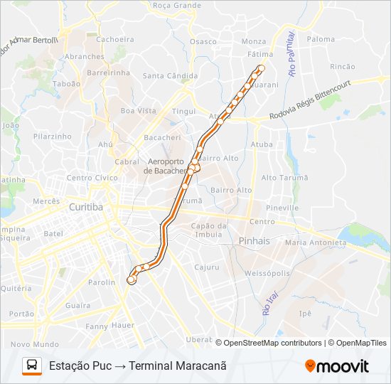 B42 MARACANÃ / PUC (VIA FAGUNDES VARELA) bus Line Map