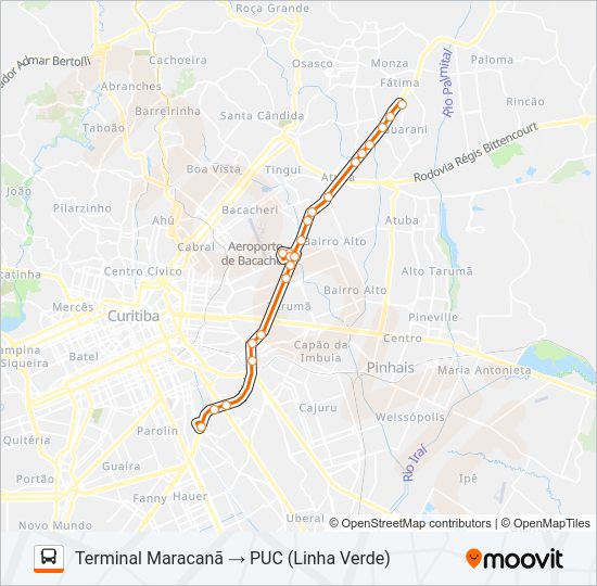 Mapa da linha B42 MARACANÃ / PUC (VIA FAGUNDES VARELA) de ônibus