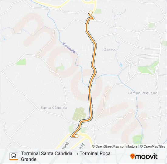 S32 ROÇA GRANDE / SANTA CÂNDIDA (DIRETO) Bus Line Map