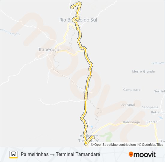 Mapa da linha L79 RIO BRANCO / PRAÇA 19 (VIA TAMANDARÉ) de ônibus