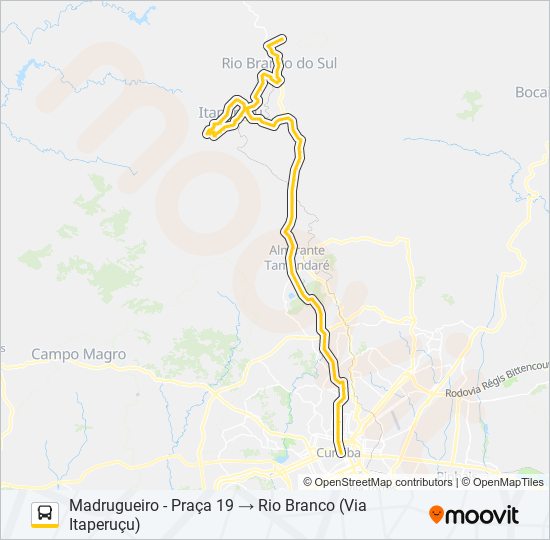 Mapa de L79 RIO BRANCO / PRAÇA 19 (VIA TAMANDARÉ) de autobús