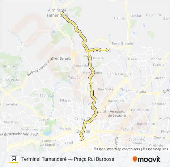 A05 MAD. CURITIBA / TAMANDARÉ (VIA GRAZIELA) Bus Line Map