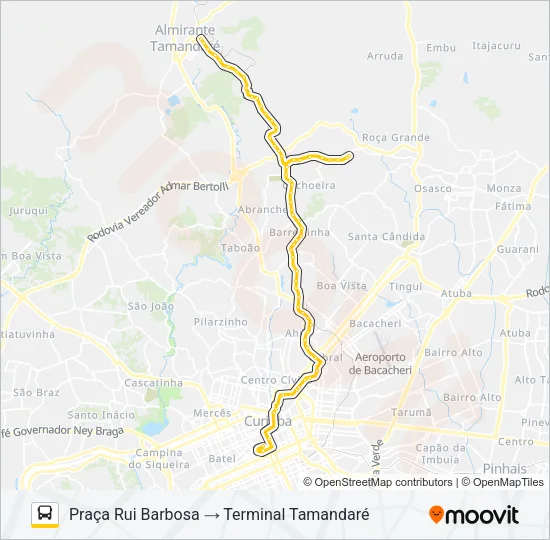A05 MAD. CURITIBA / TAMANDARÉ (VIA GRAZIELA) Bus Line Map