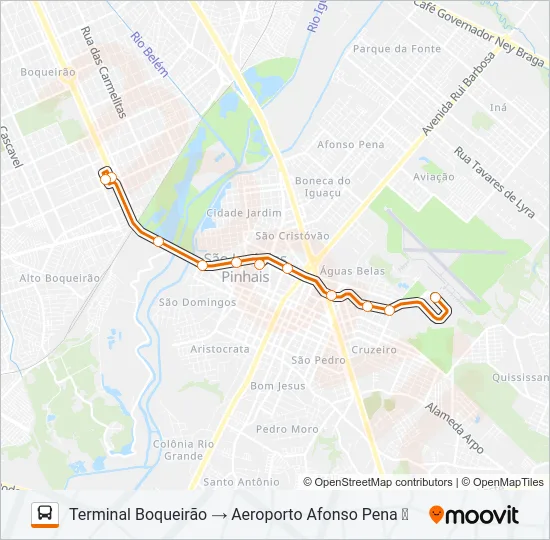 E32 ✈ AEROPORTO / BOQUEIRÃO (VIA T. CENTRAL) Bus Line Map