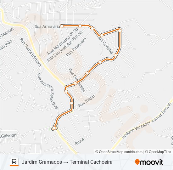 Mapa de A14 JARDIM GRAMADOS / SÃO VENÂNCIO (CIRCULAR) de autobús