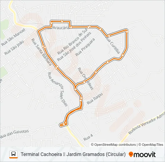 A14 JARDIM GRAMADOS / SÃO VENÂNCIO (CIRCULAR) Bus Line Map