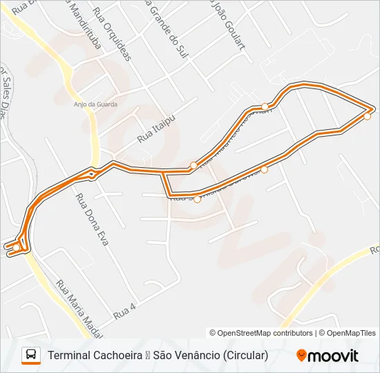 A14 JARDIM GRAMADOS / SÃO VENÂNCIO (CIRCULAR) Bus Line Map
