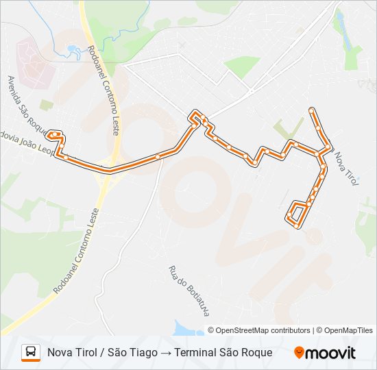 D13 SÃO TIAGO / T. SÃO ROQUE (VIA NOVA TIROL) bus Line Map