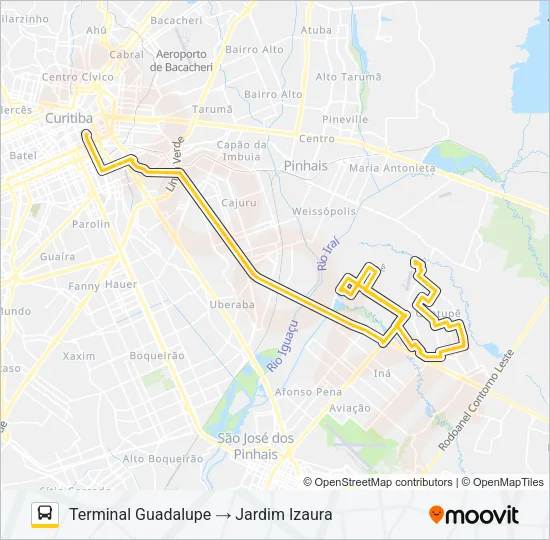 E79 JARDIM IZAURA / GUADALUPE (VIA JARDIM IPÊ) Bus Line Map