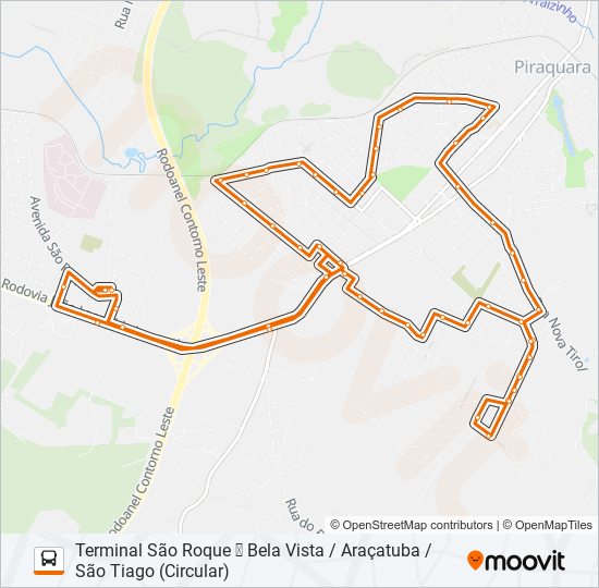 Mapa de D97 CIRCULAR BELA VISTA / SÃO TIAGO / NOVA TIROL de autobús