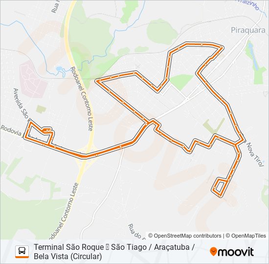 Mapa da linha D97 CIRCULAR BELA VISTA / SÃO TIAGO / NOVA TIROL de ônibus