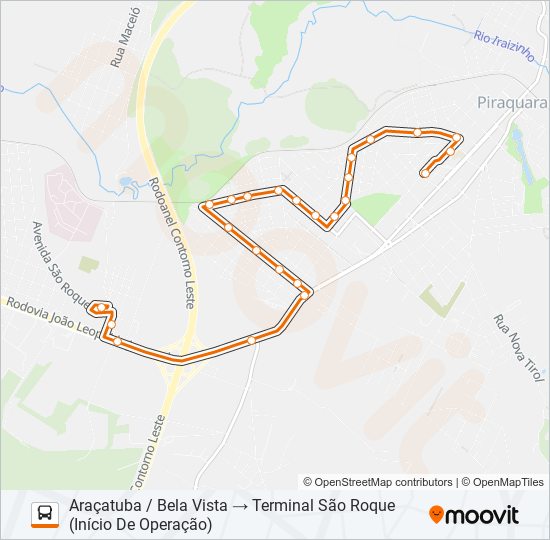Mapa da linha D97 CIRCULAR BELA VISTA / SÃO TIAGO / NOVA TIROL de ônibus