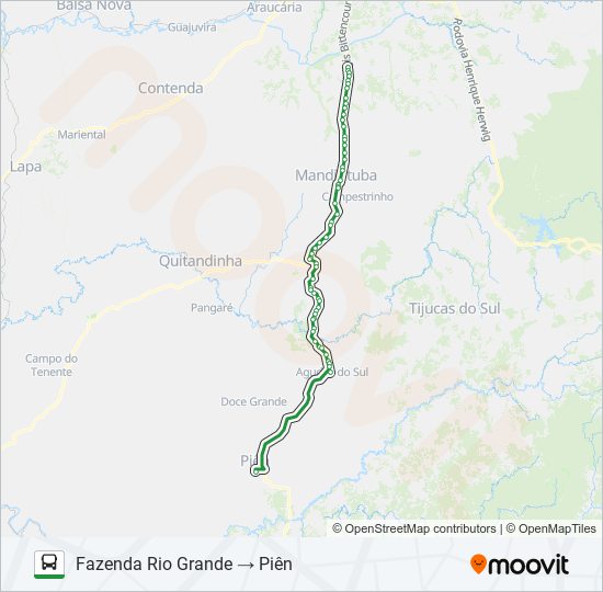 I21 PIÊN / FAZENDA RIO GRANDE (VIA AGUDOS DO SUL) bus Line Map