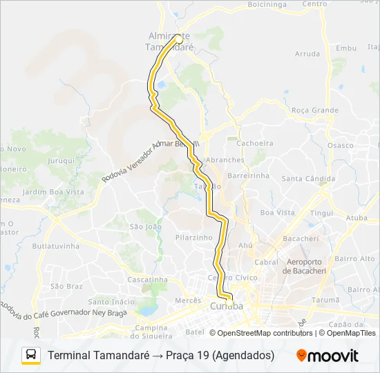 L01 RIO BRANCO / PRAÇA 19 (VIA TAMANDARÉ / LAMENHA) Bus Line Map