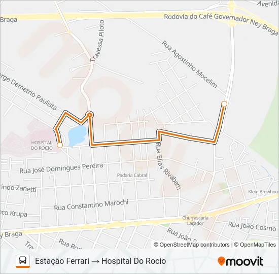 J99 TUBO FERRARI / HOSPITAL DO ROCIO (SERVIÇO GRATUITO) Bus Line Map
