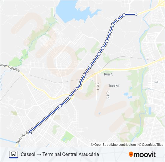 Mapa da linha S43 CASSOL de ônibus