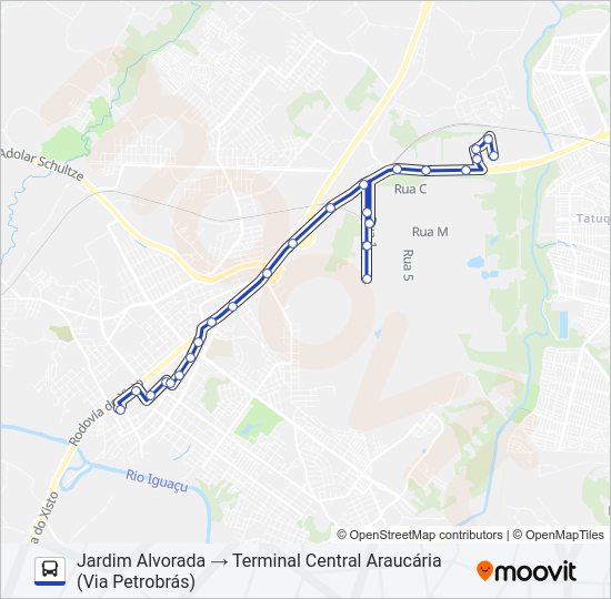 Mapa da linha S31 ALVORADA de ônibus